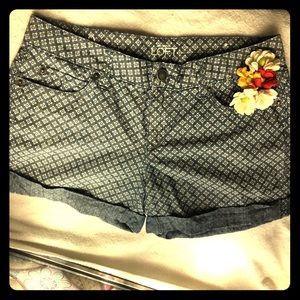 Loft chambray / linen pattern shorts